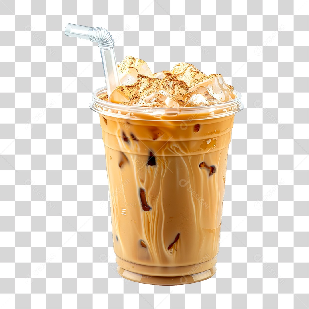 Elemento 3D Café Gelado PNG Transparente