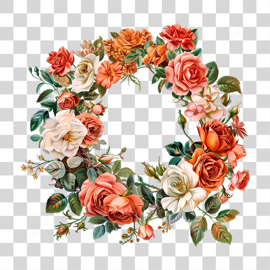 Elemento 3D Flores PNG Transparente