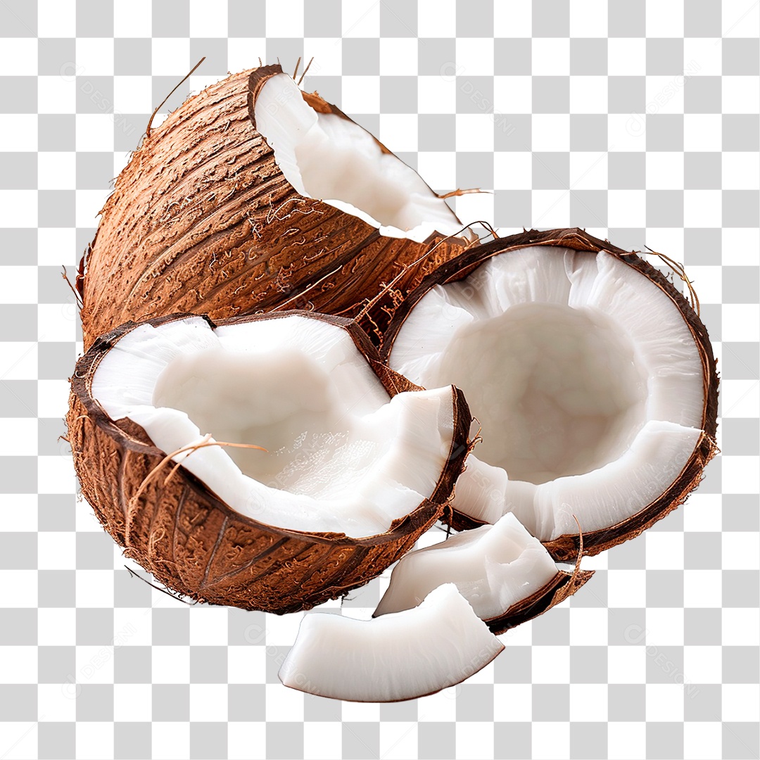 Elemento 3D Coco PNG Transparente