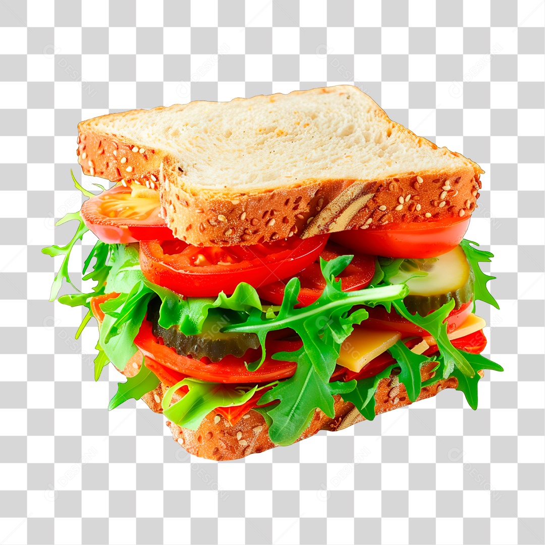 Elemento 3D Sanduiche PNG Transparente