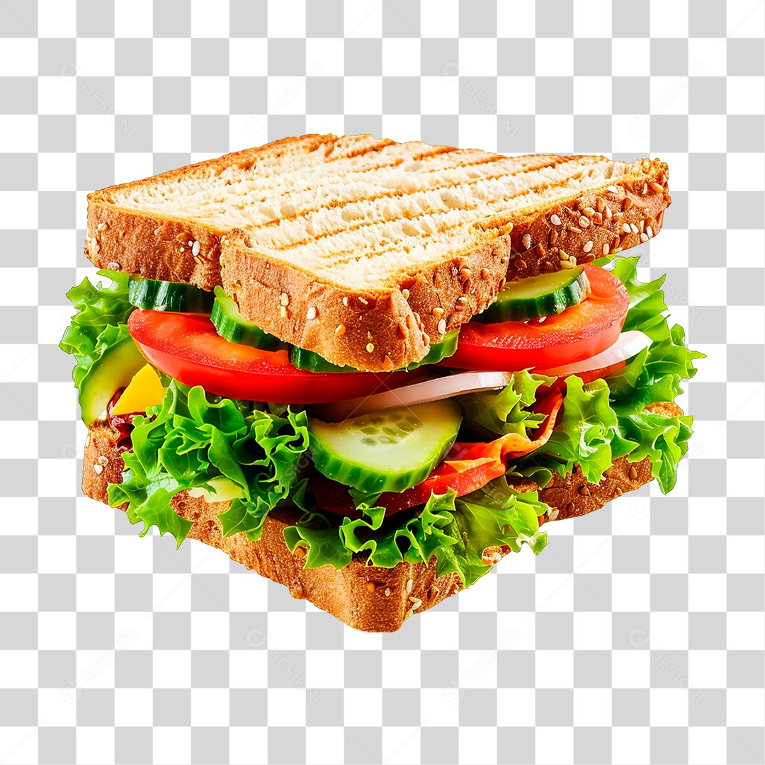 Elemento 3D Sanduiche PNG Transparente