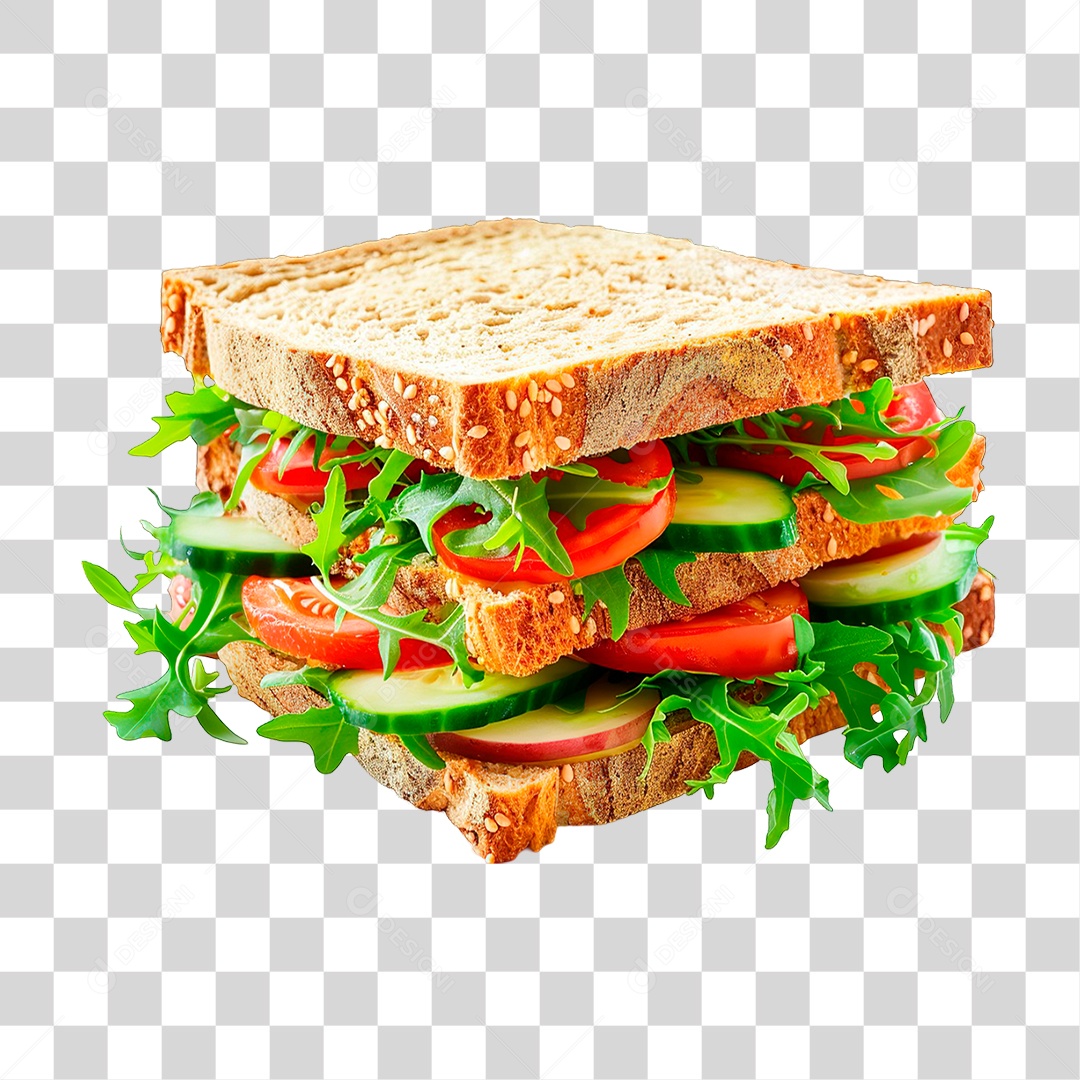 Elemento 3D Sanduiche PNG Transparente