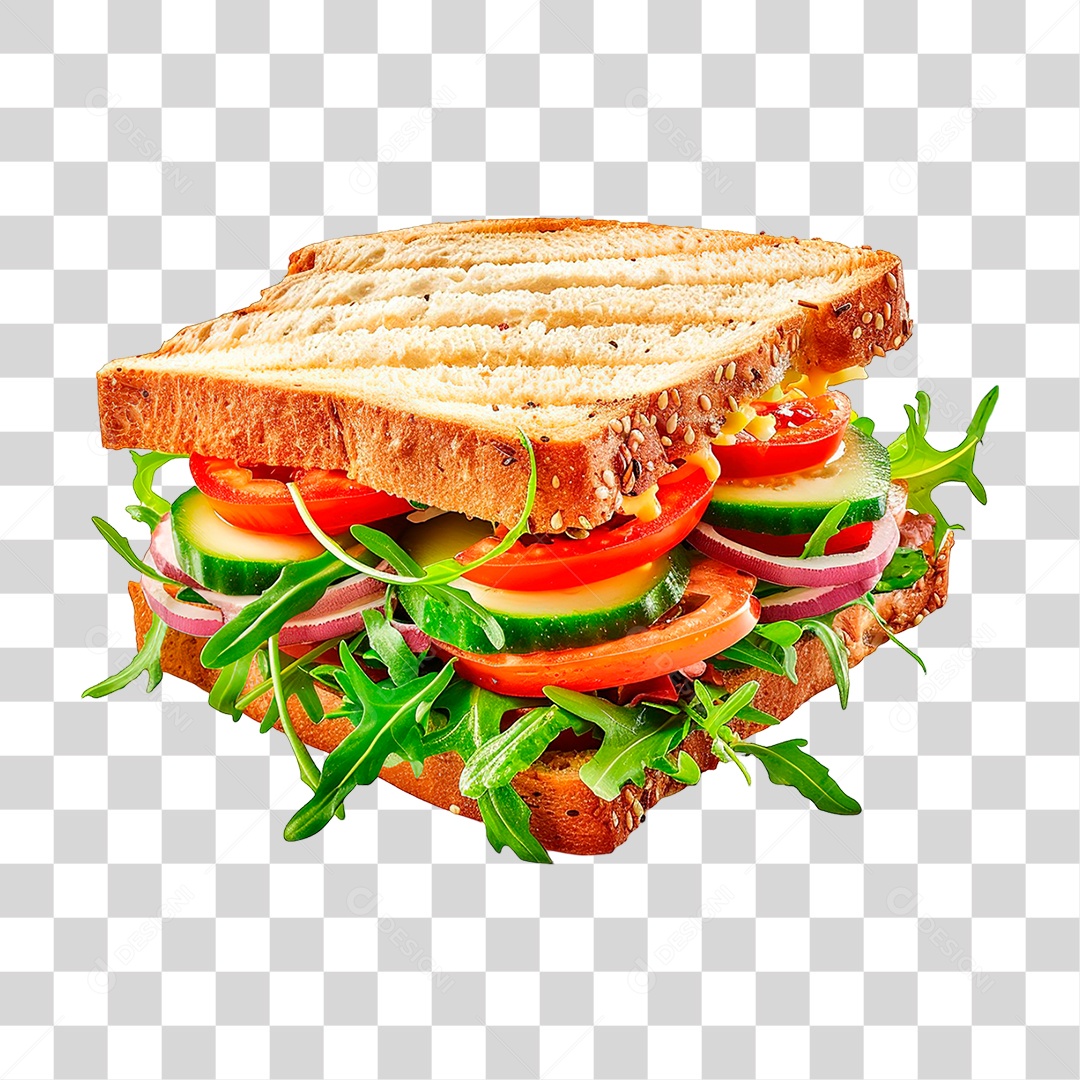 Elemento 3D Sanduiche PNG Transparente