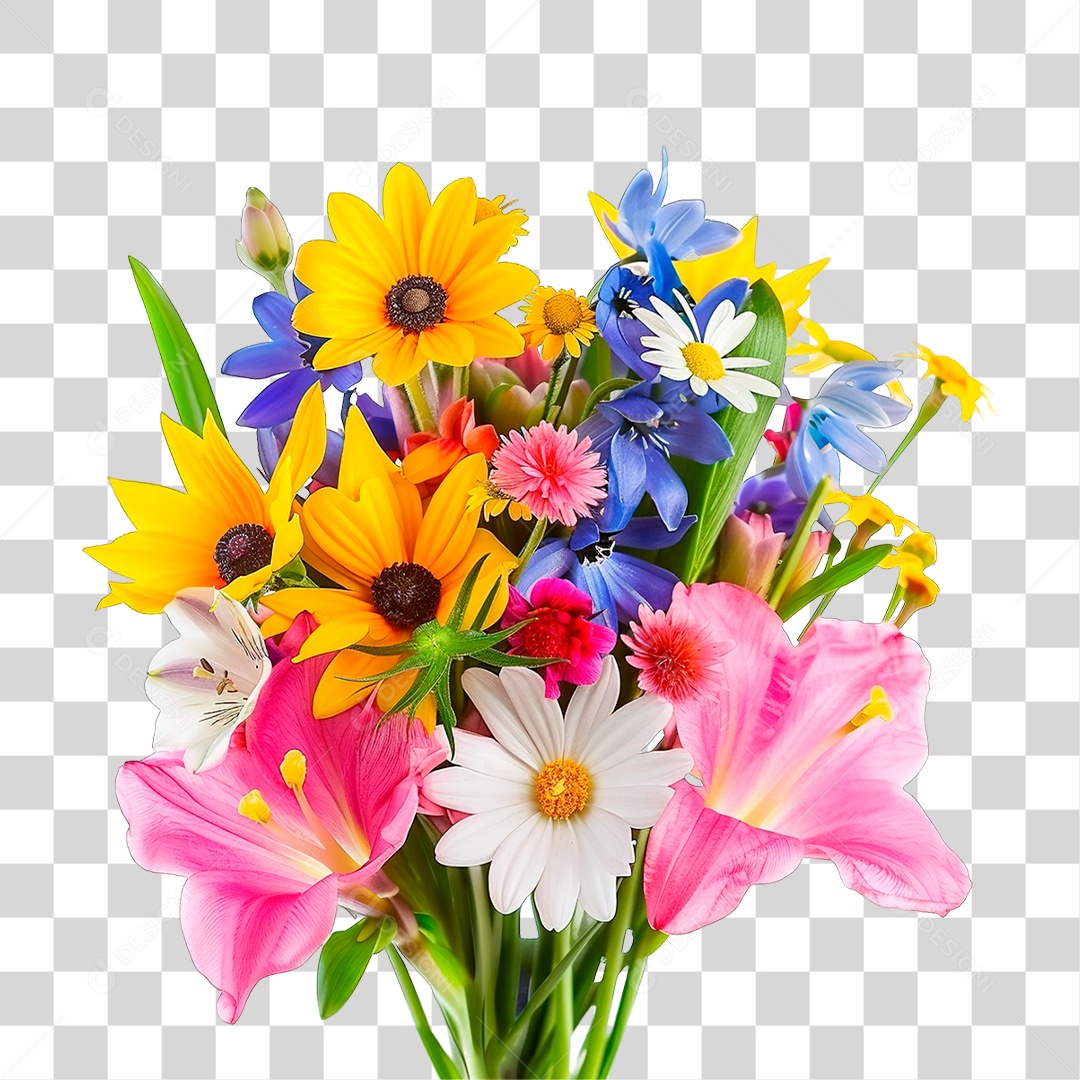 Elemento 3D Flores PNG Transparente