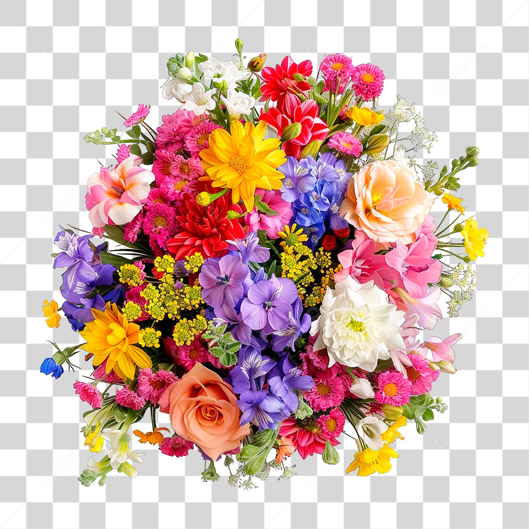 Elemento 3D Flores PNG Transparente