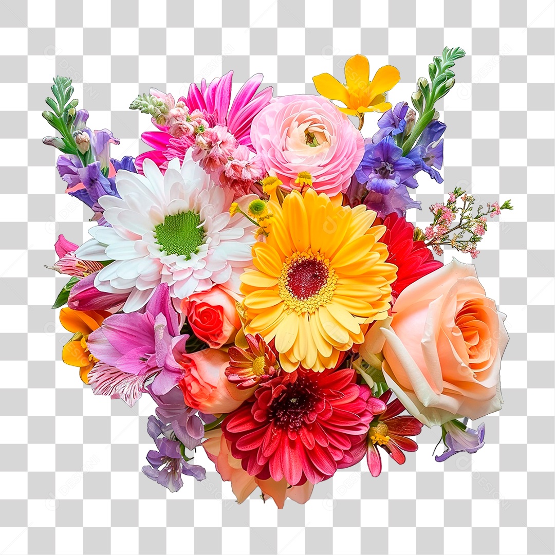 Elemento 3D Flores PNG Transparente