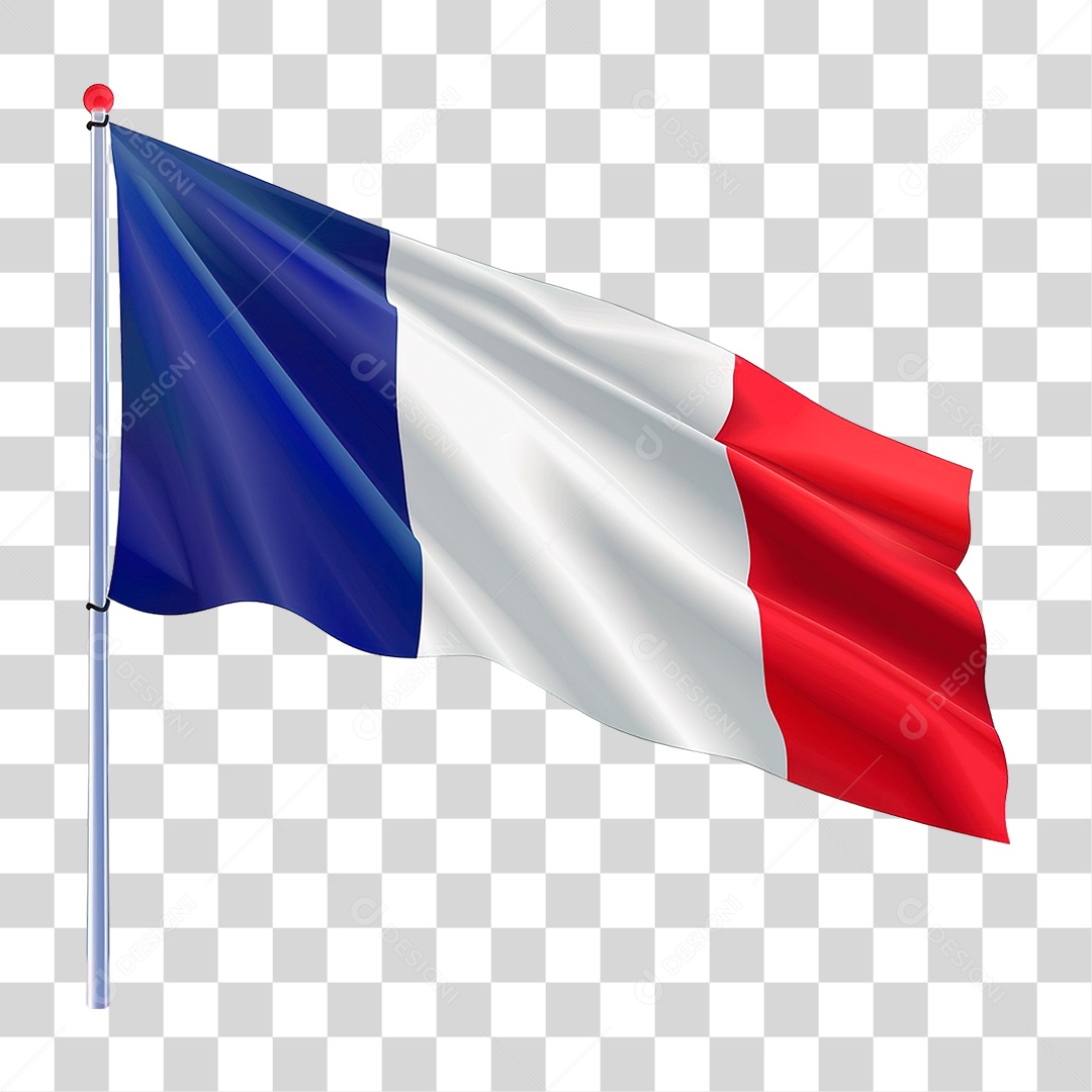 Elemento 3D Bandeira da França PNG Transparente