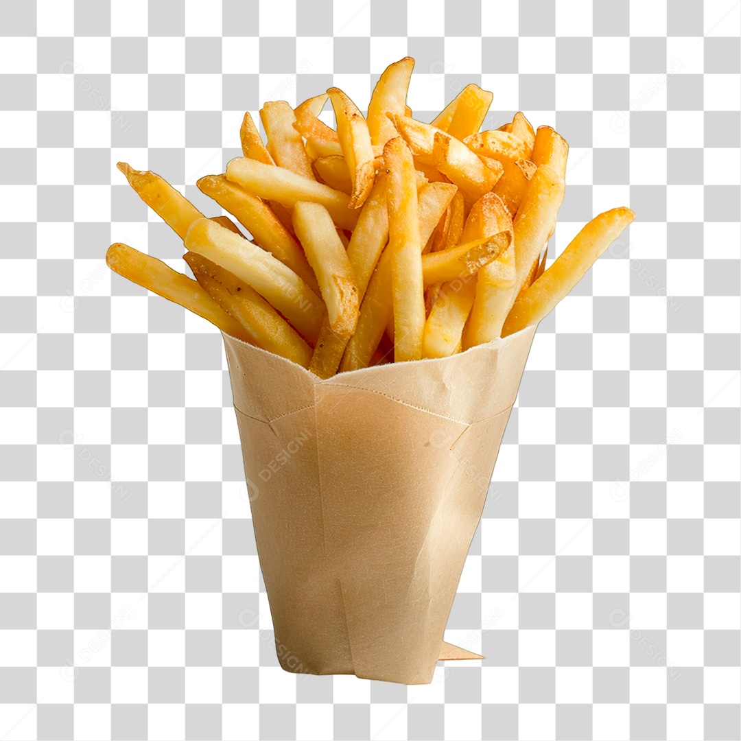 Elemento 3D Batata Frita PNG Transparente