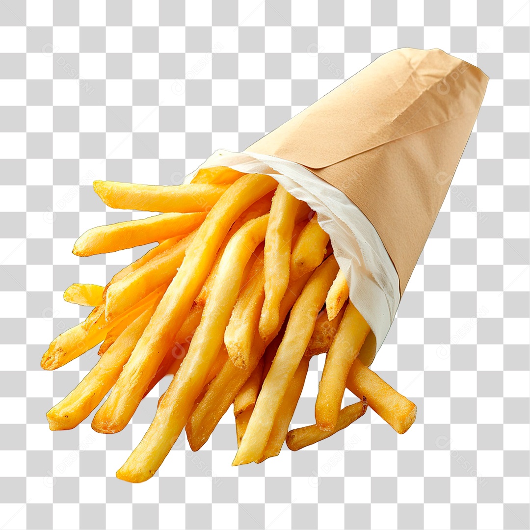 Elemento 3D Batata Frita PNG Transparente