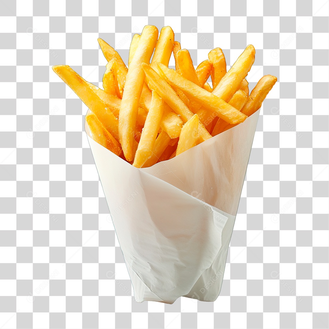Elemento 3D Batata Frita PNG Transparente
