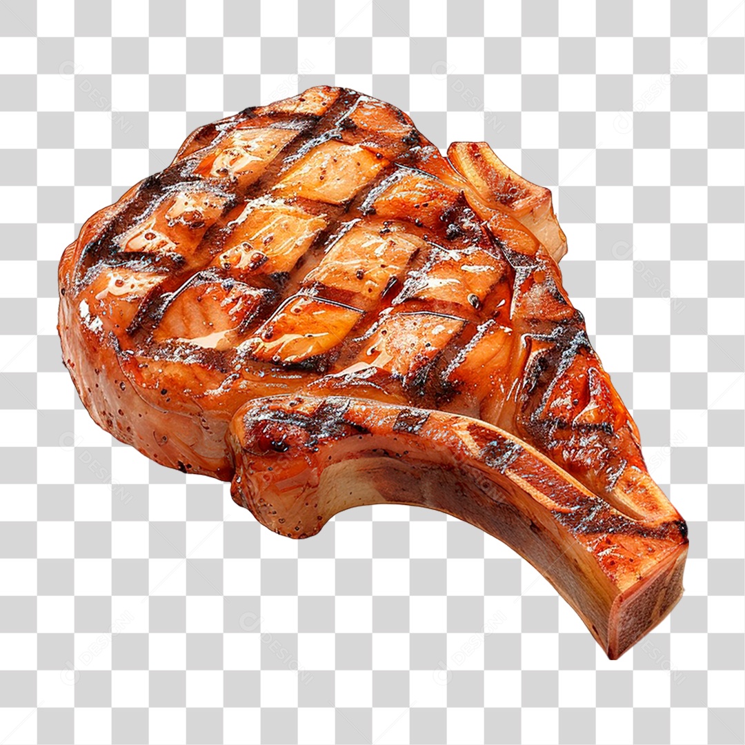 Elemento 3D Bife PNG Transparente