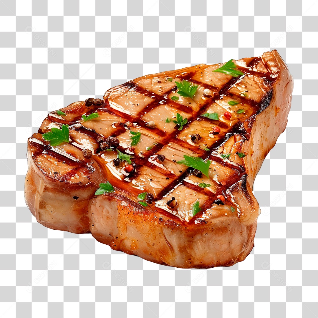 Elemento 3D Bife PNG Transparente
