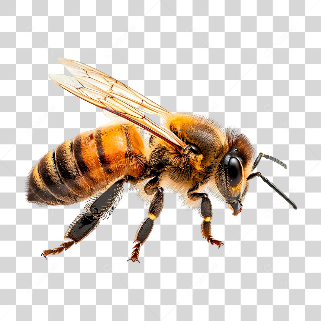 Elemento 3D Abelha PNG Transparente