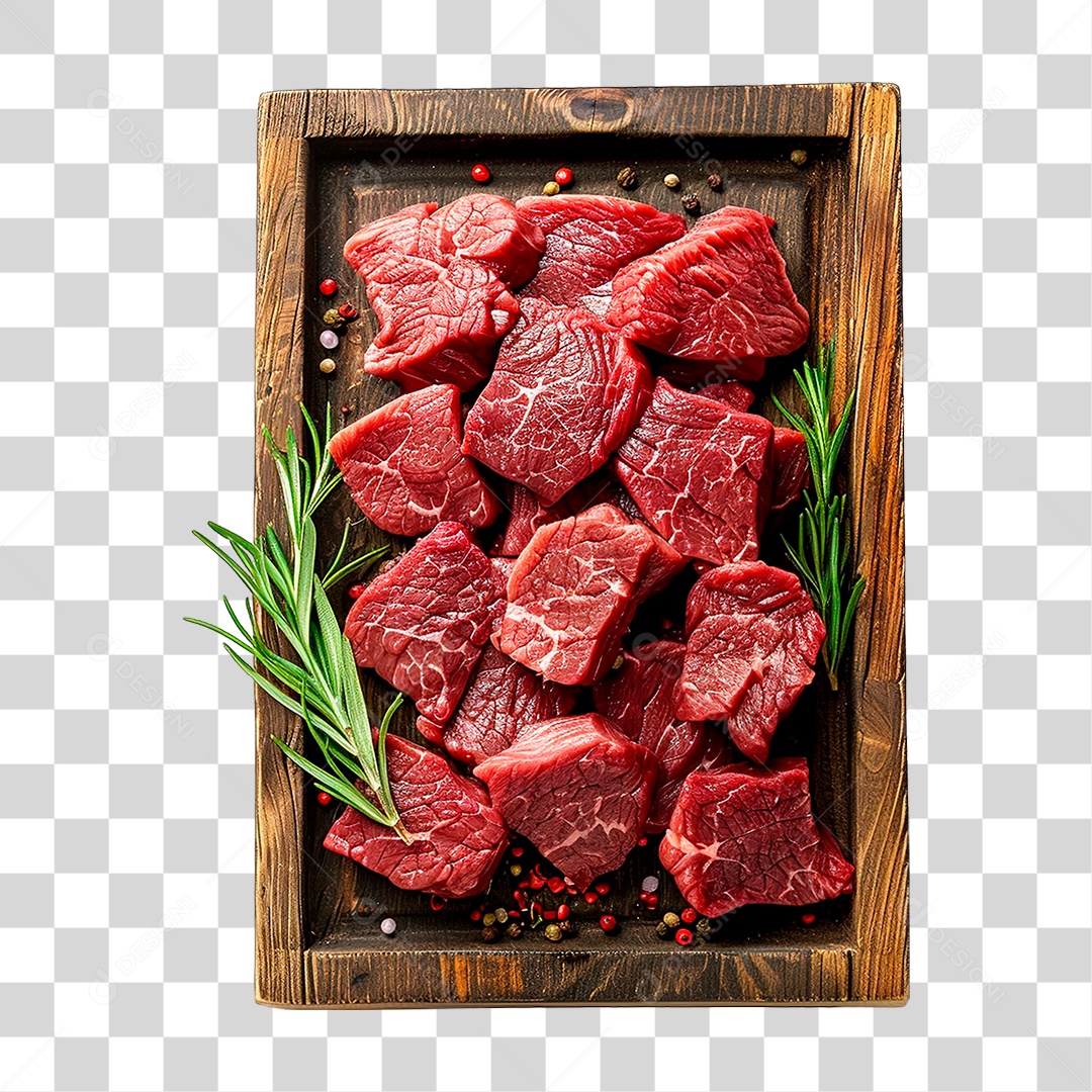 Elemento 3D Bandeja de Carne PNG Transparente