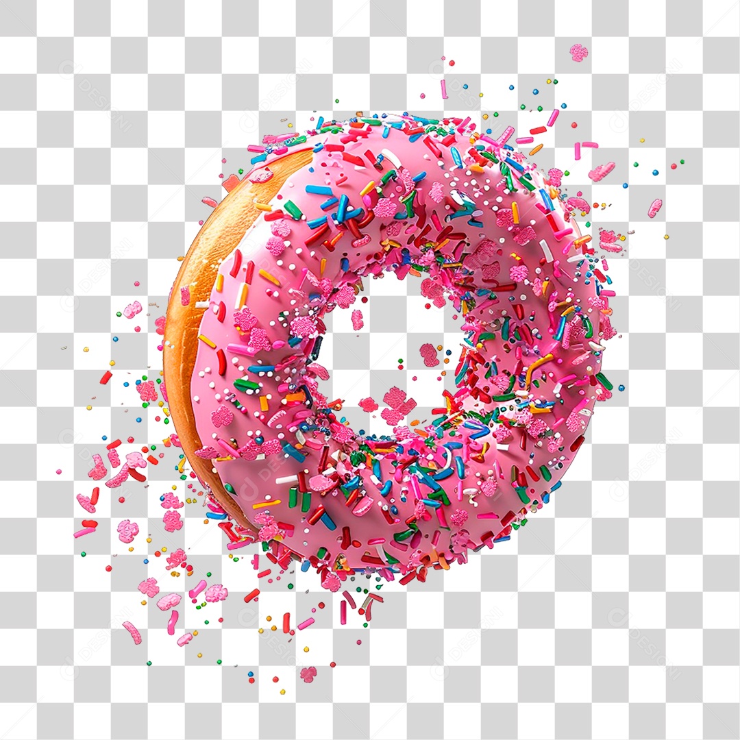 Elemento 3D Rosquinha PNG Transparente