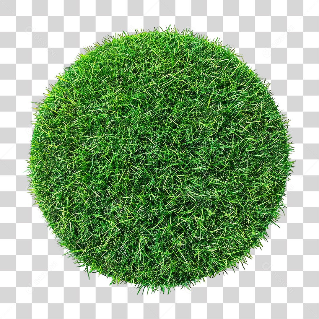 Elemento 3D Esfera de Grama PNG Transparente