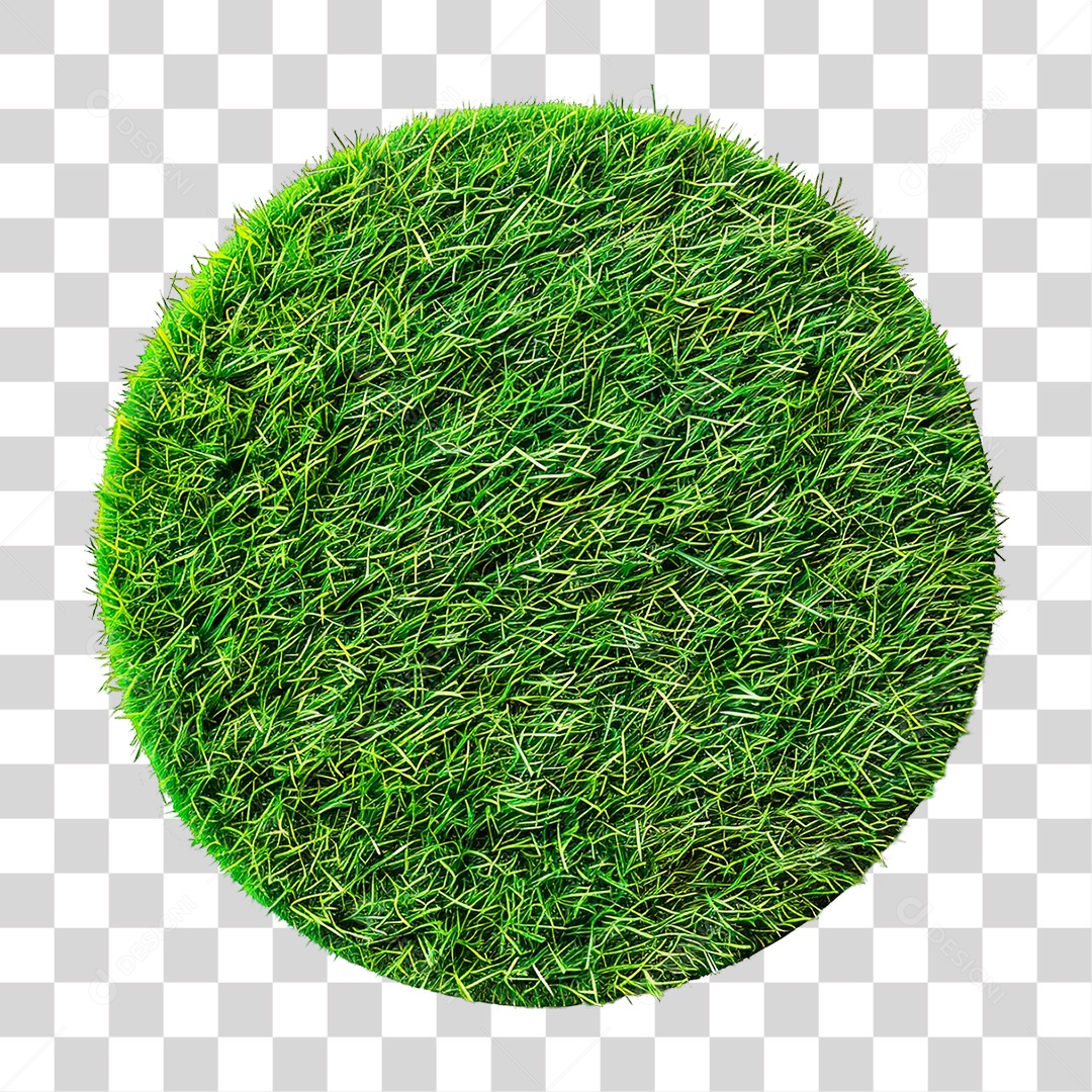 Elemento 3D Esfera de Grama PNG Transparente