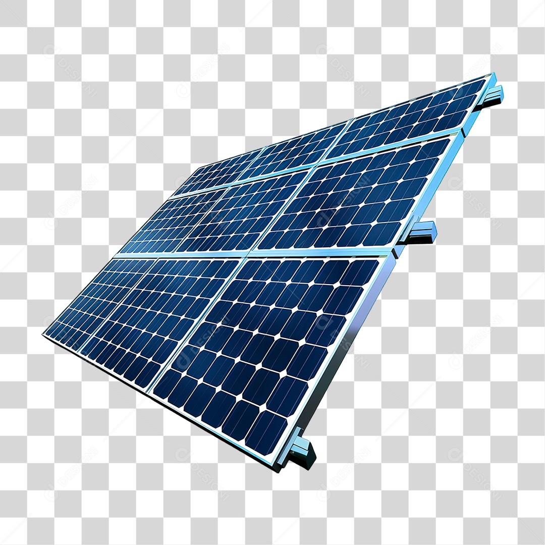 Elemento 3D Painel Solar PNG Transparente