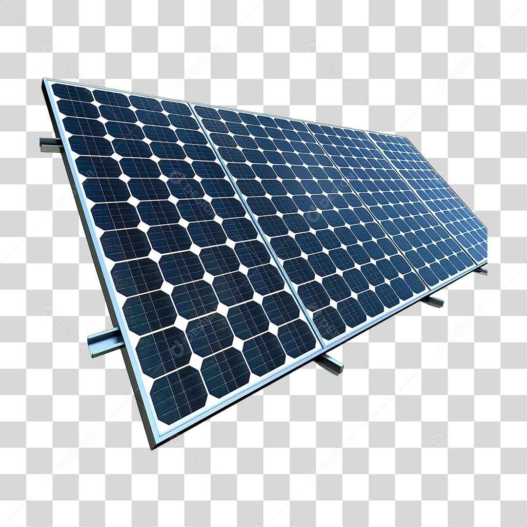 Elemento 3D Painel Solar PNG Transparente