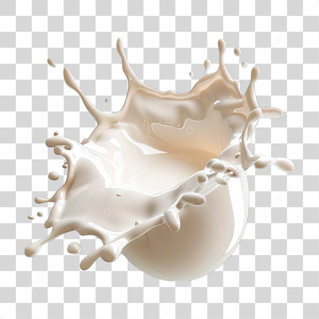 Elemento 3D Splash de leite PNG Transparente