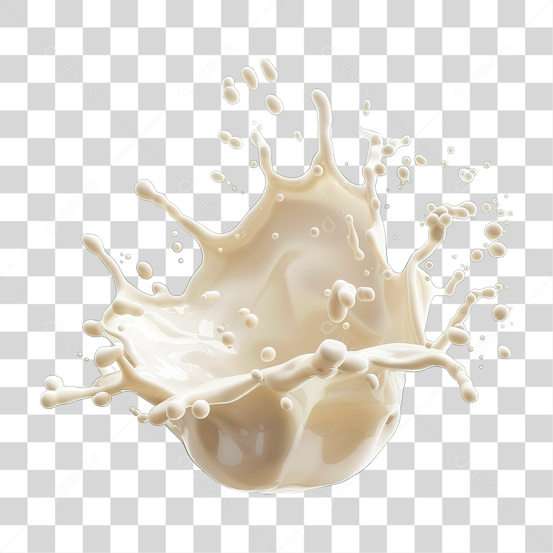 Elemento 3D Splash de leite PNG Transparente