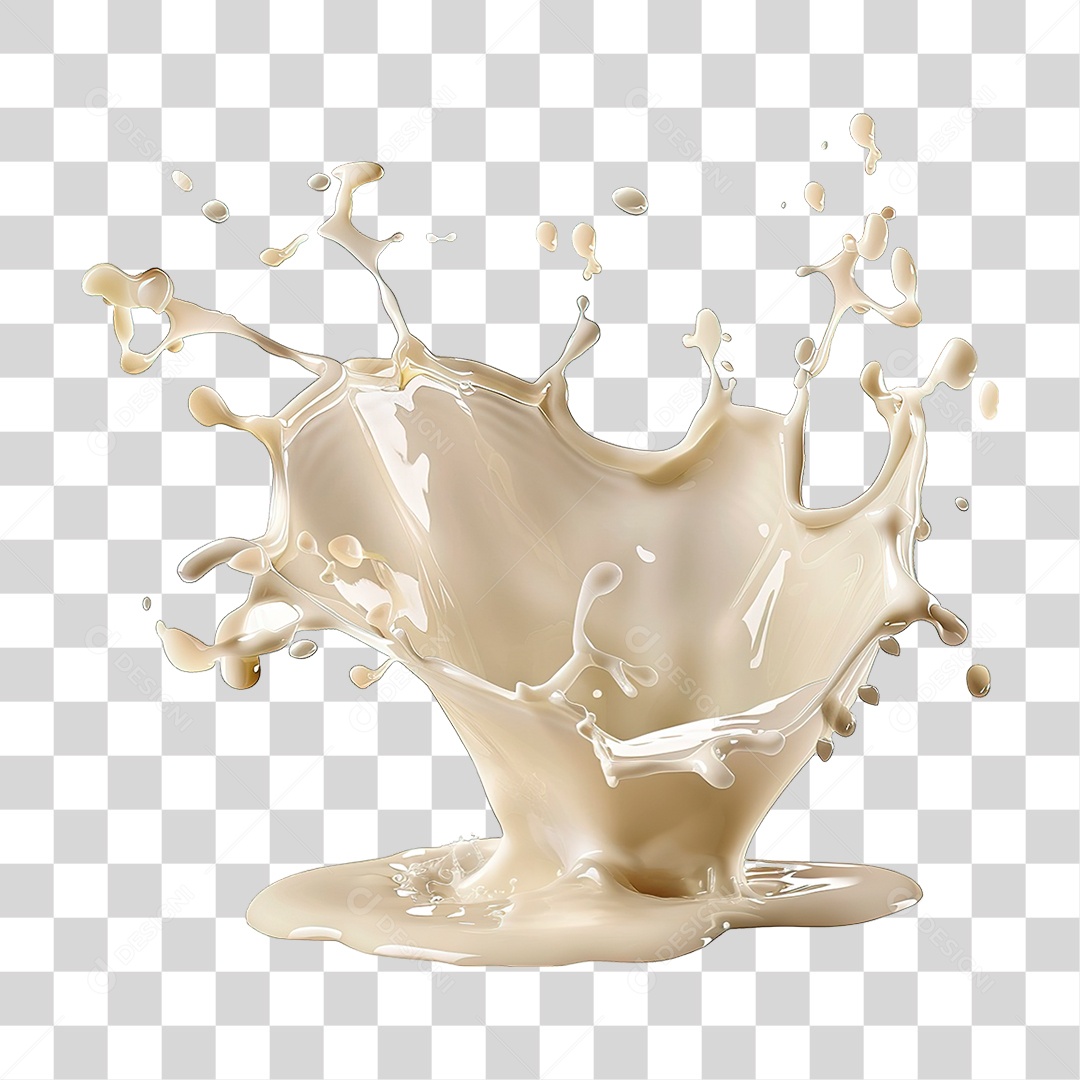 Elemento 3D Splash de leite PNG Transparente