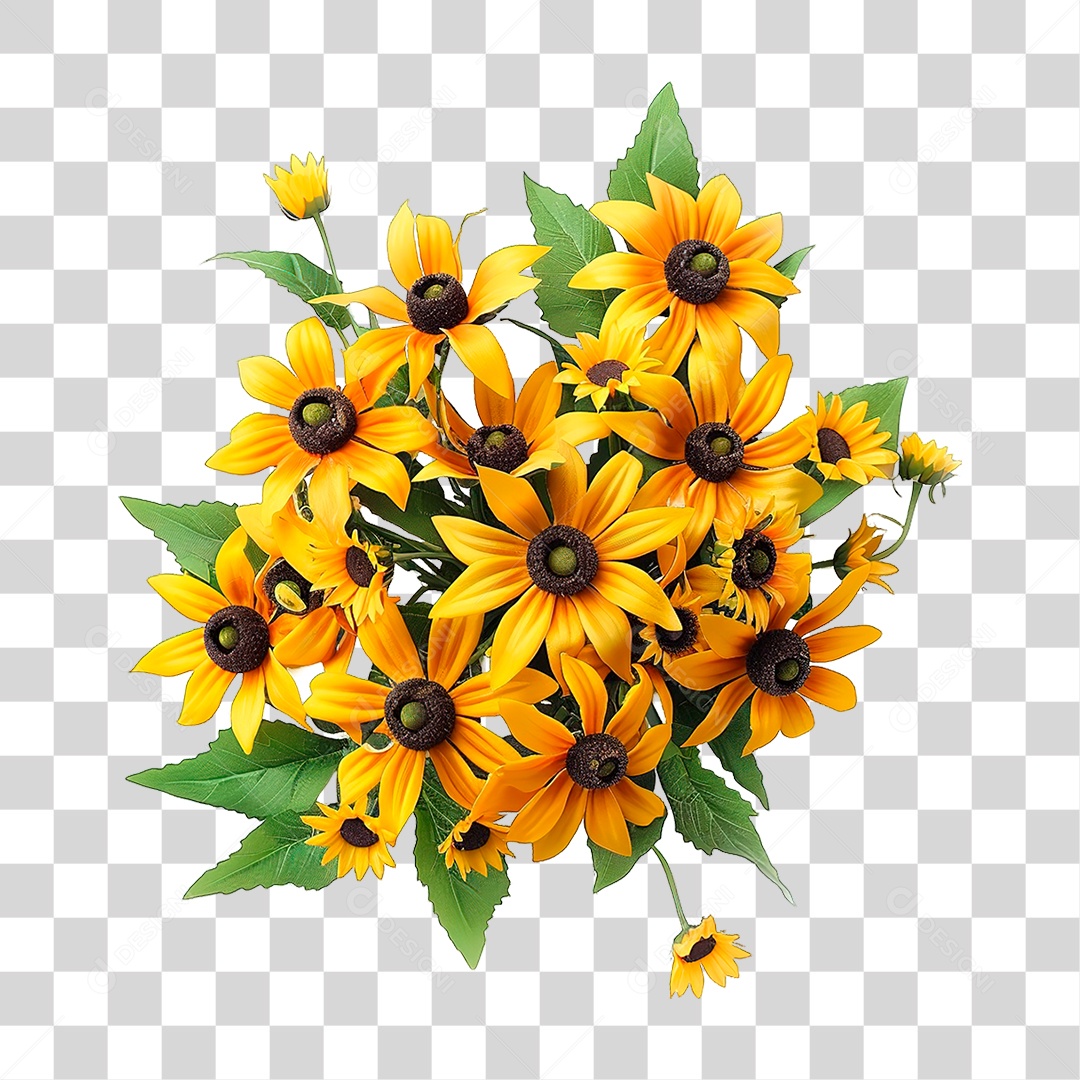 Elemento 3D Flores PNG Transparente
