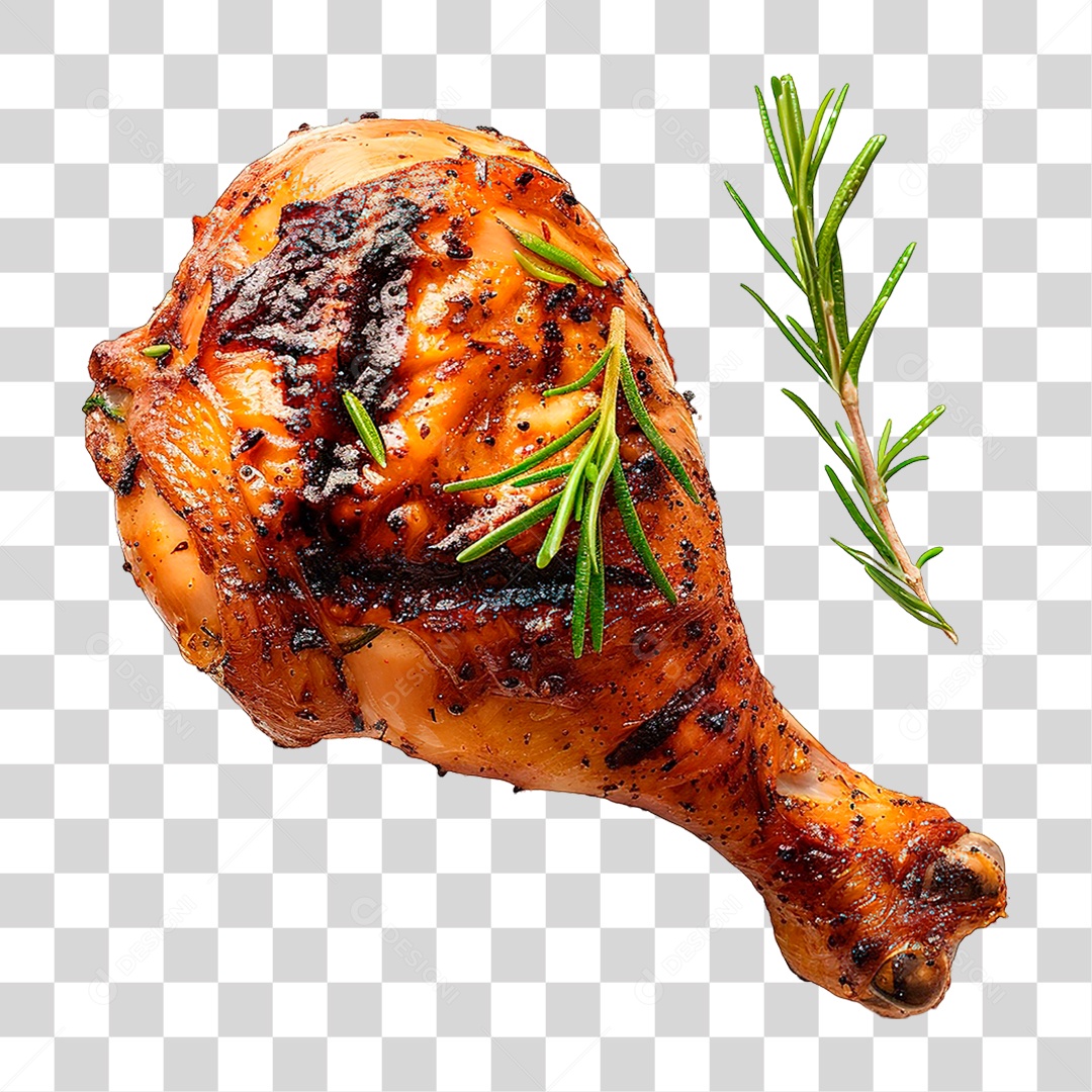 Elemento 3D Coxa de Frango PNG Transparente