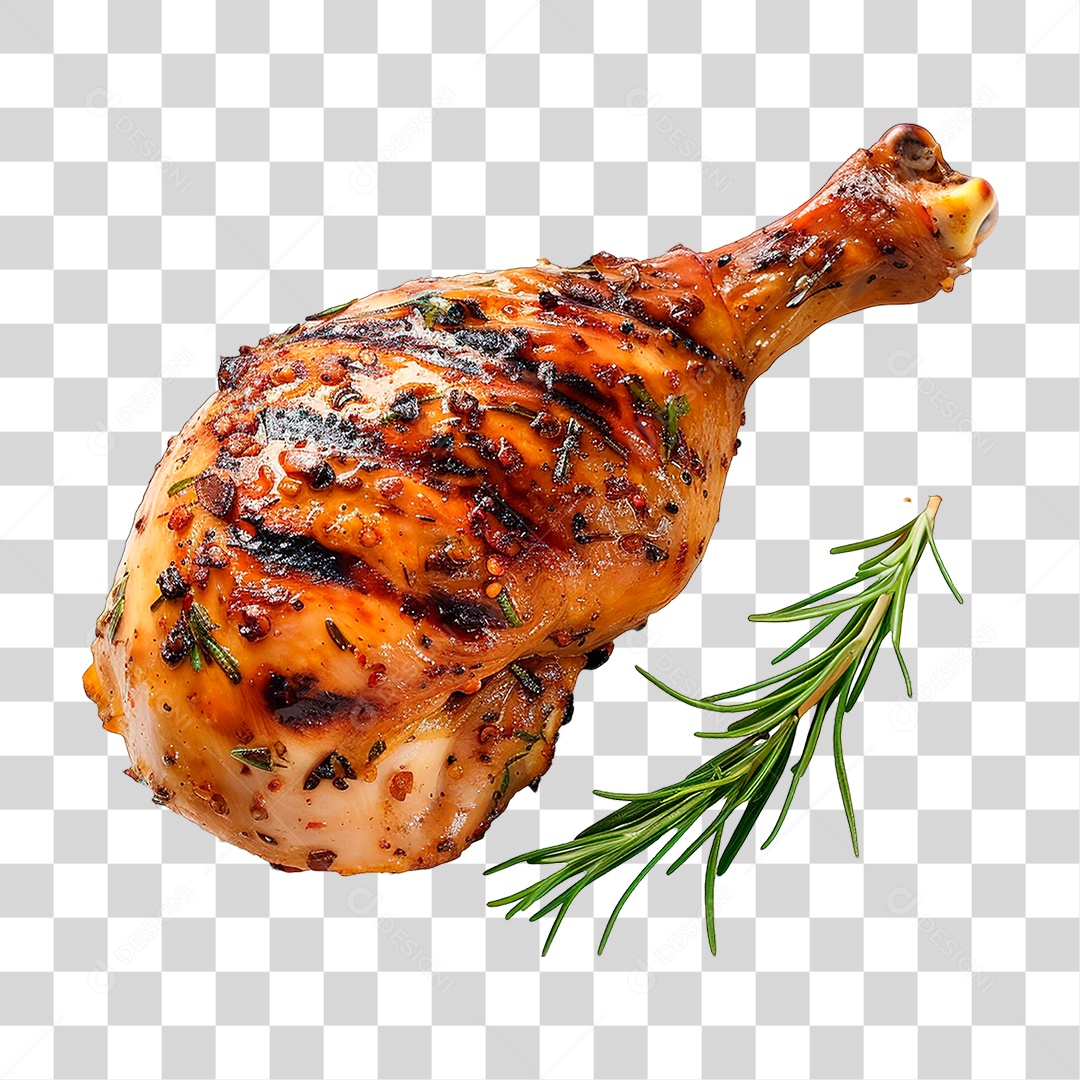 Elemento 3D Coxa de Frango PNG Transparente