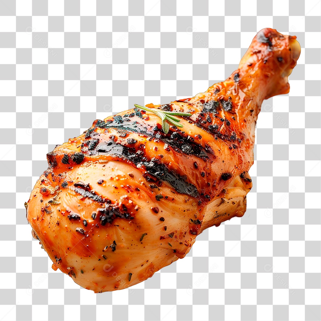 Elemento 3D Coxa de Frango PNG Transparente