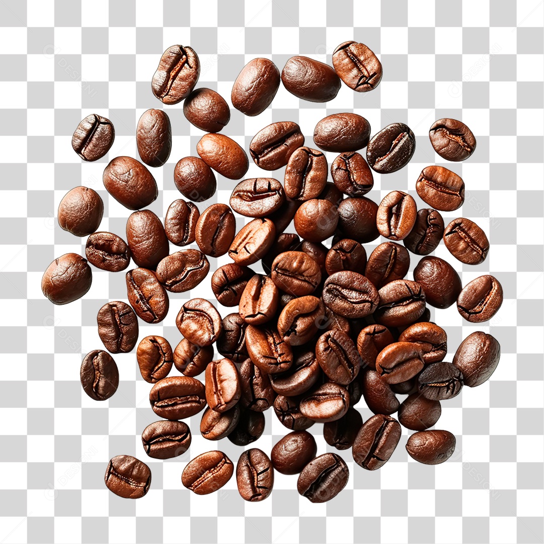 Elemento 3D Grãos de Café PNG Transparente