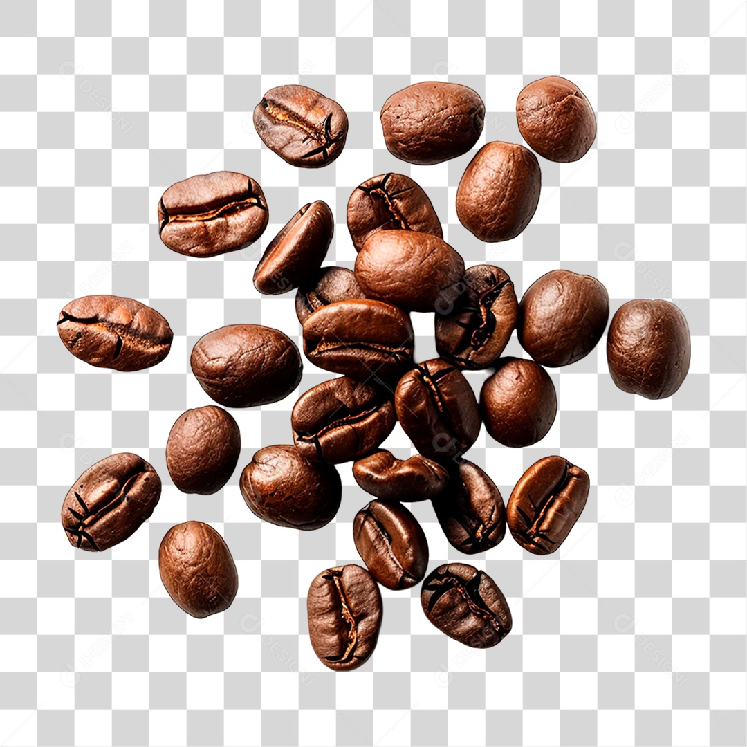 Elemento 3D Grãos de Café PNG Transparente