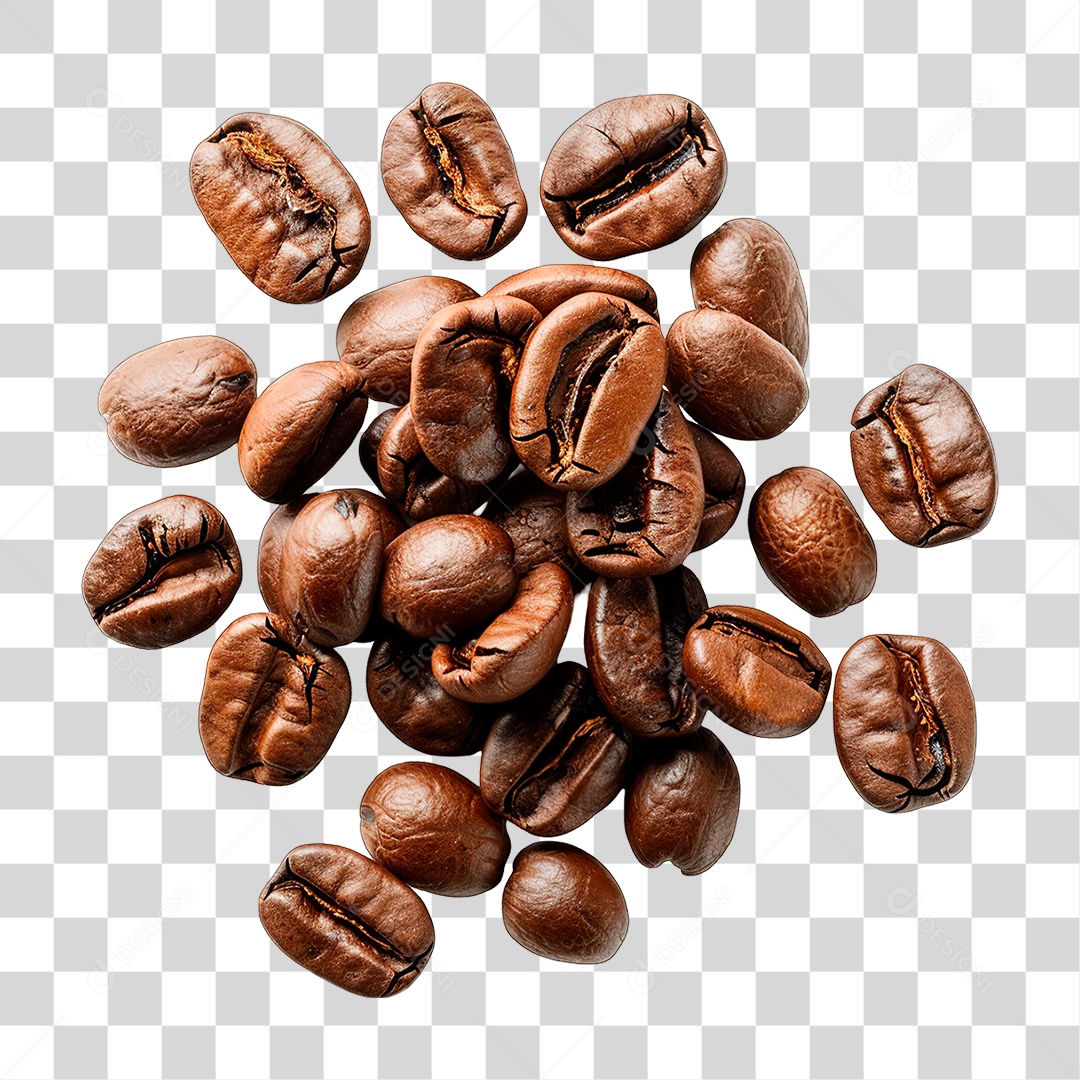 Elemento 3D Grãos de Café PNG Transparente