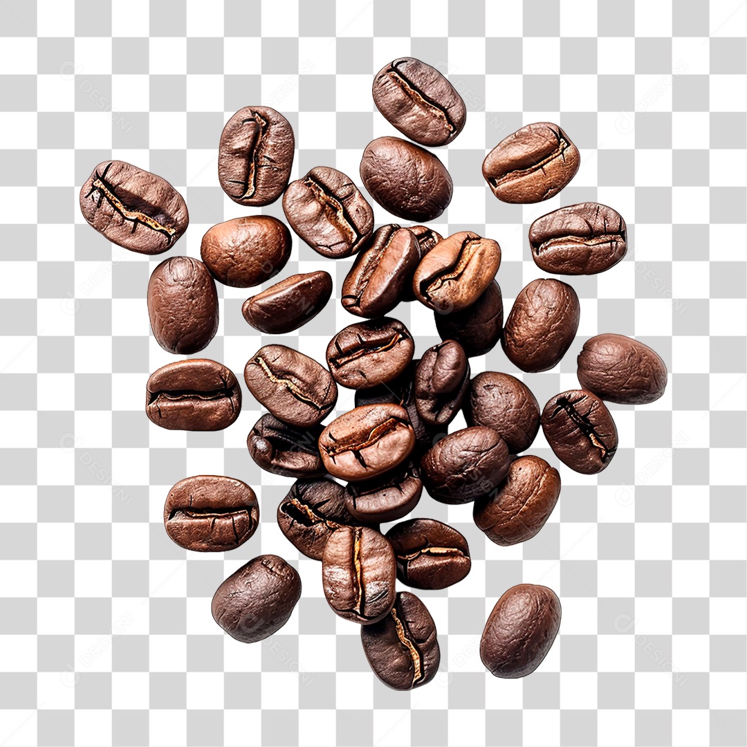 Elemento 3D Grãos de Café PNG Transparente