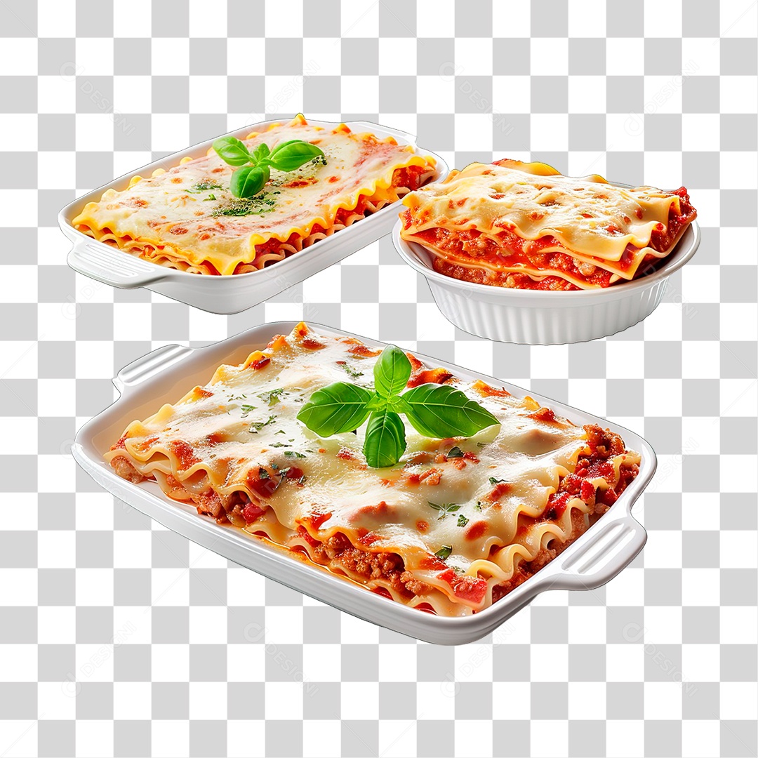 Elemento 3D  Lasanha PNG Transparente