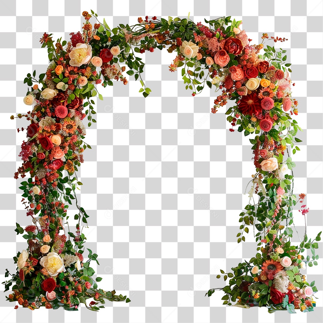 Elemento 3D Flores PNG Transparente