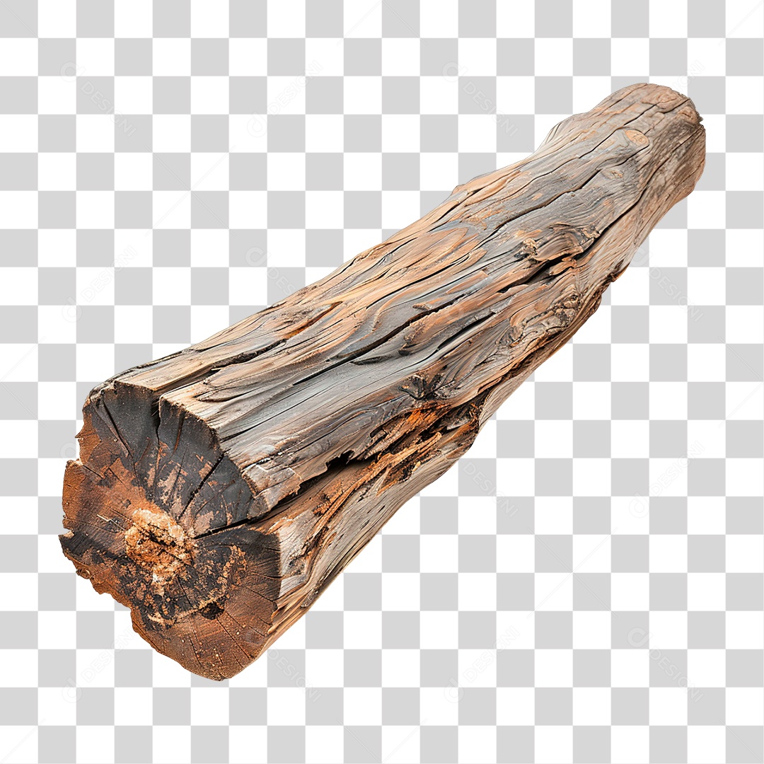 Elemento 3D Tronco de Madeira PNG Transparente