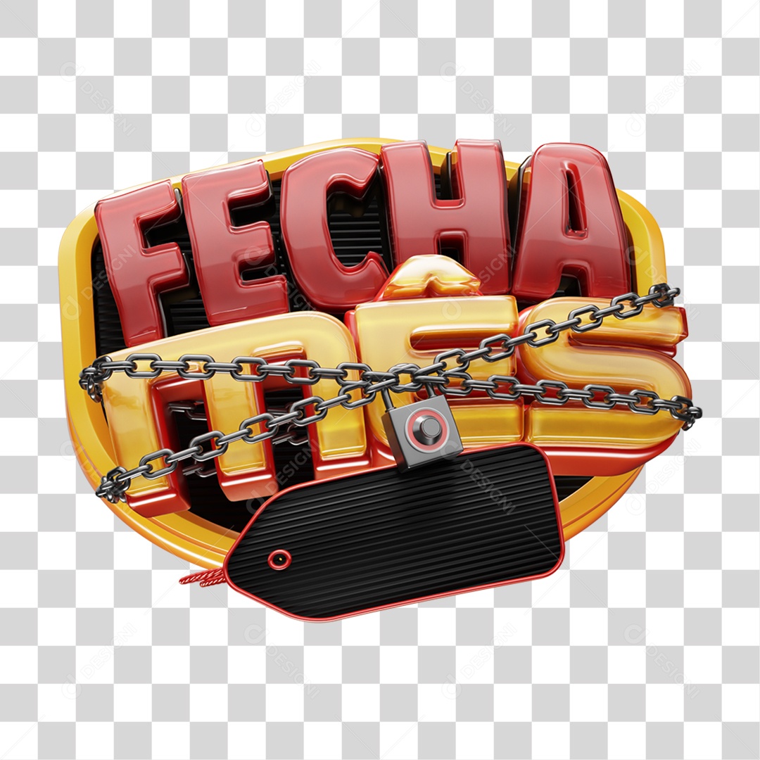 Selo 3D Fecha Mês PNG Transparente