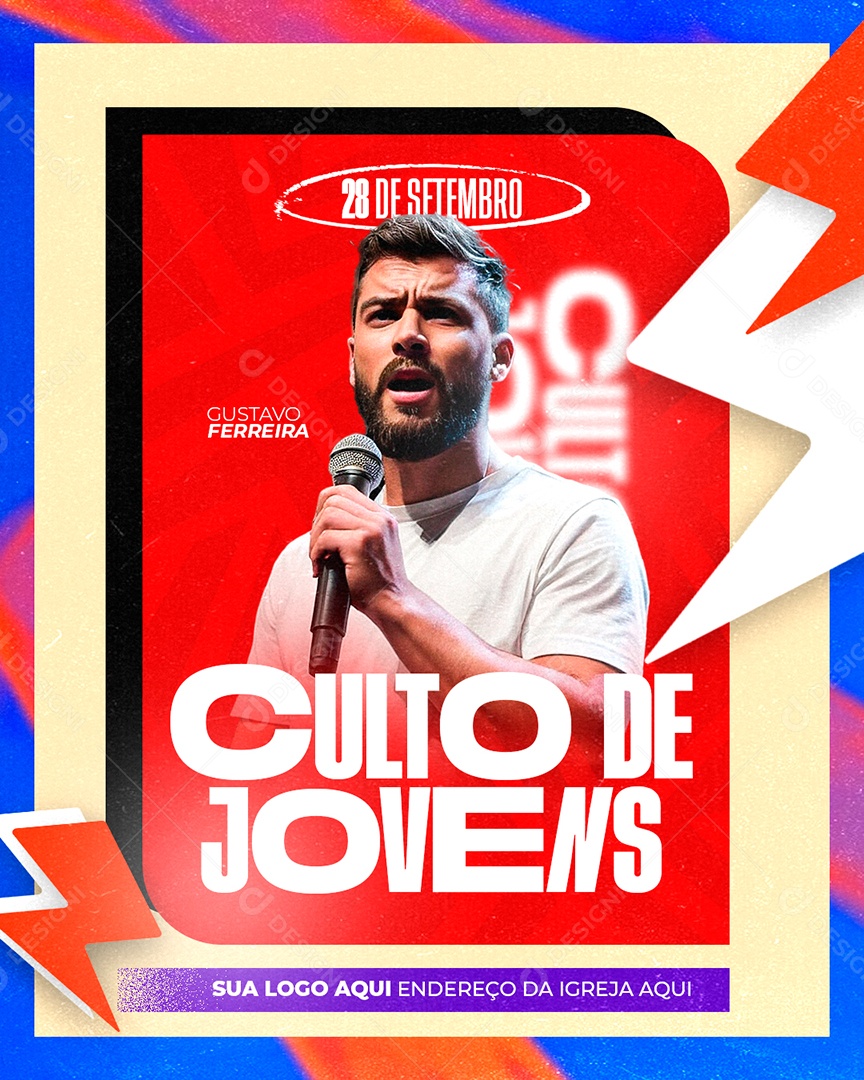 Social Media Igrejas Culto Jovens PSD Editável