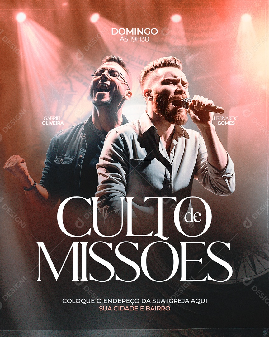 Social Media Igrejas Culto de Missões PSD Editável