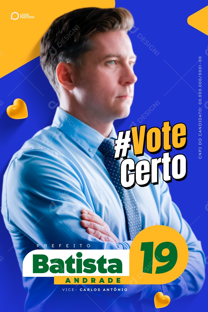 Politica Vote Certo Prefeito Batista Andrade Social Media PSD Editável