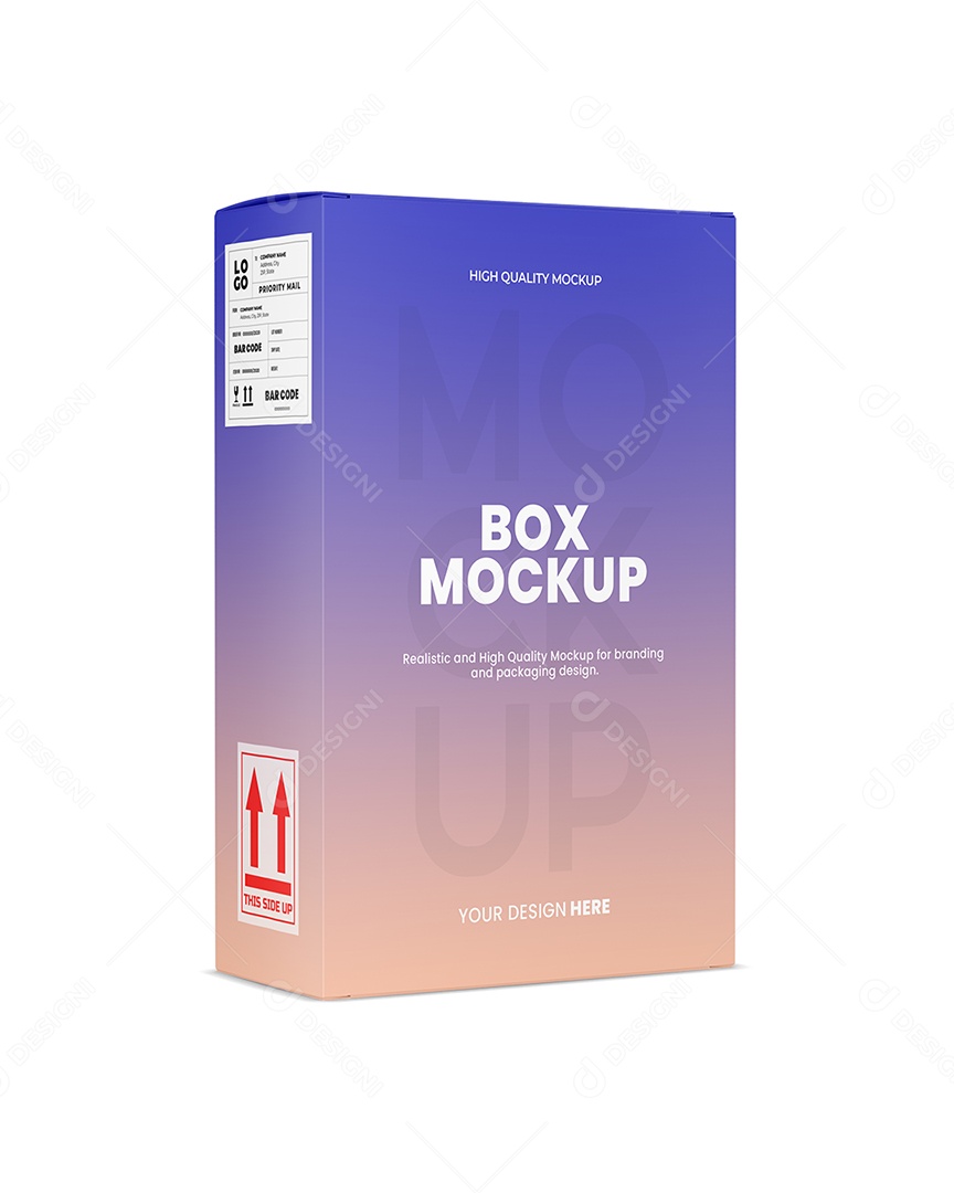 Caixa em Pé PSD Editável Mockup