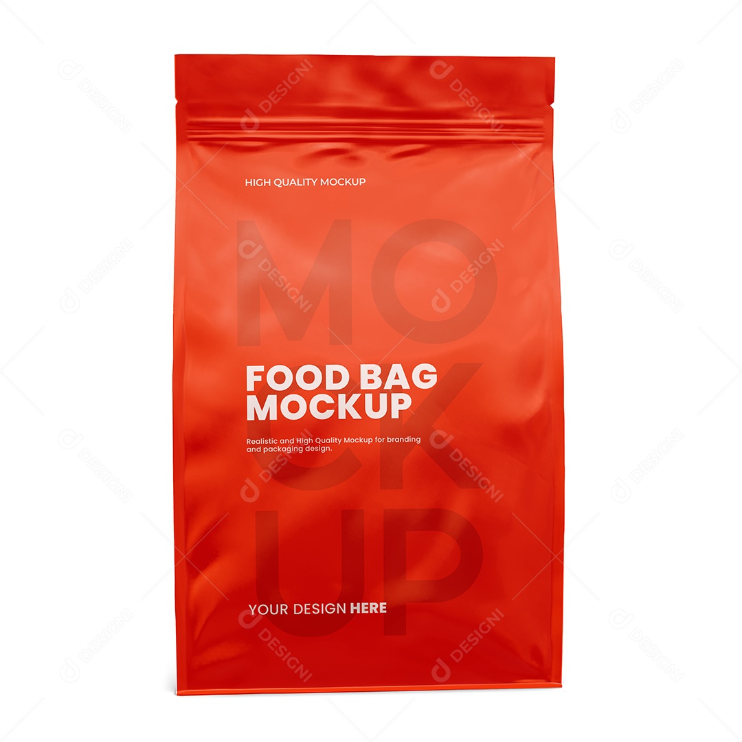 Embalagem de Comida Vista de Frente PSD Editável Mockup