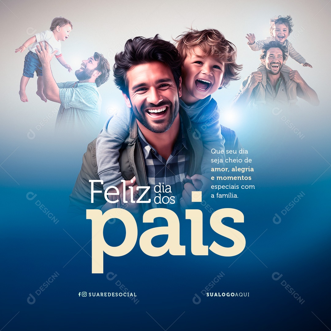 Social Media Feliz Dia Dos Pais 11 de Agosto PSD Editável