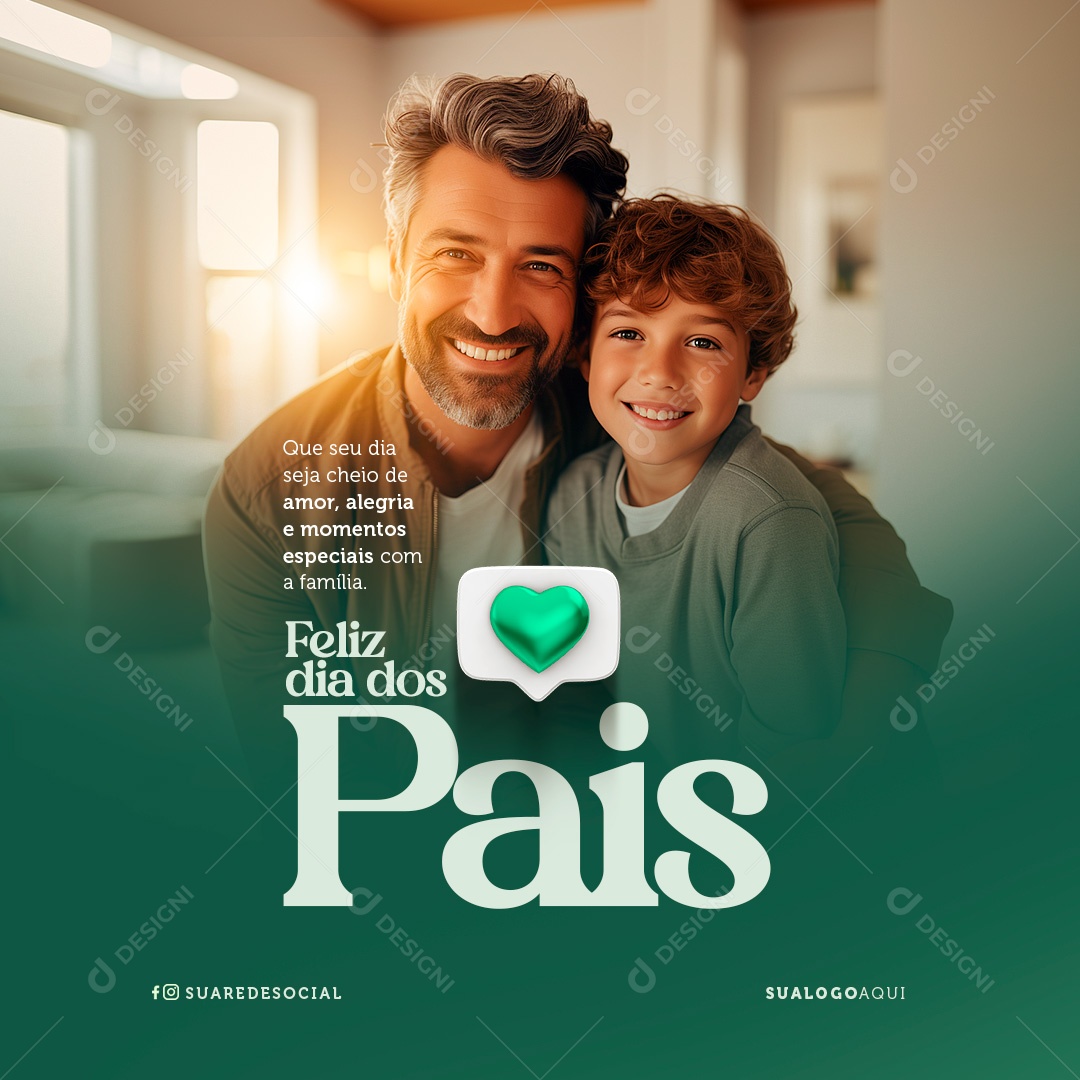 Feliz Dia Dos Pais 11 de Agosto Social Media PSD Editável