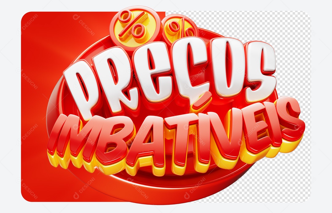 Preços Imbatíveis Selo 3D Vermelho e Branco para Composição PSD