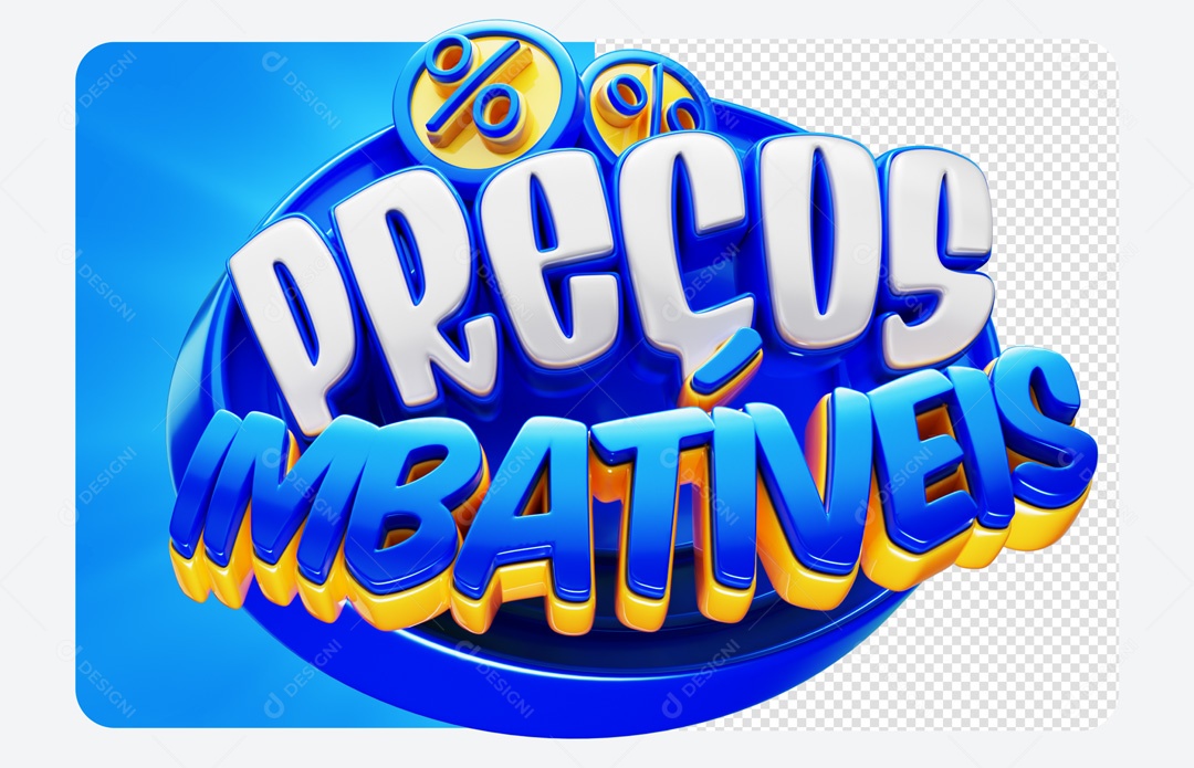 Preços Imbatíveis Selo 3D Azul e Branco para Composição PSD