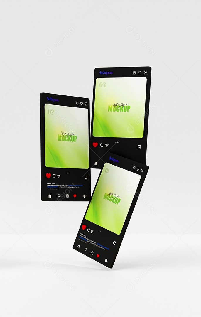 Mockup Modelo de Post Instagram Rede Social PSD Editável