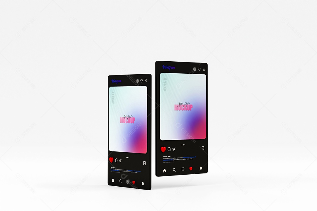 Mockup Modelo de Post de Instagram PSD Editável