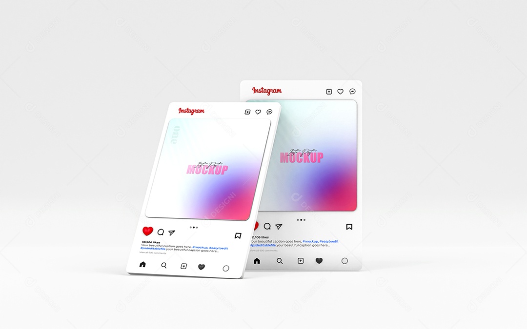 Mockup Modelo de Instagram Likes Post PSD Editável
